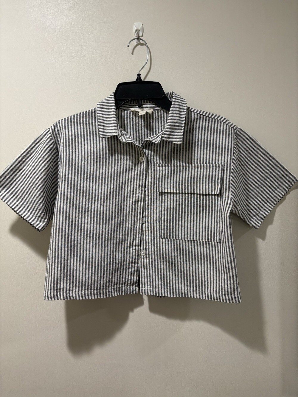 Girls Jessica Simpson Boxy Crop Poplin Button Up Shirt